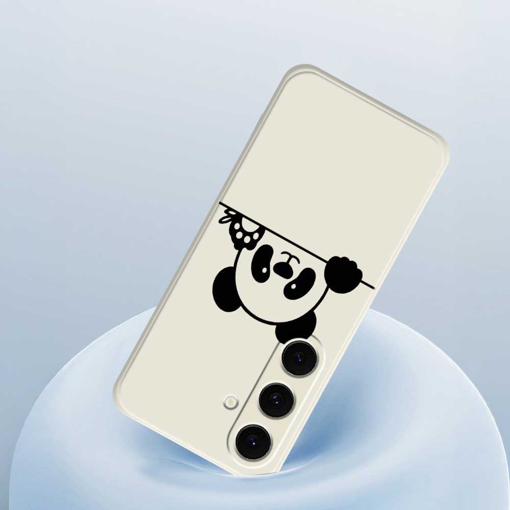 For Samsung Galaxy S25 FE Case Panda Head Pattern Printing Straight Edge TPU Phone Back Cover