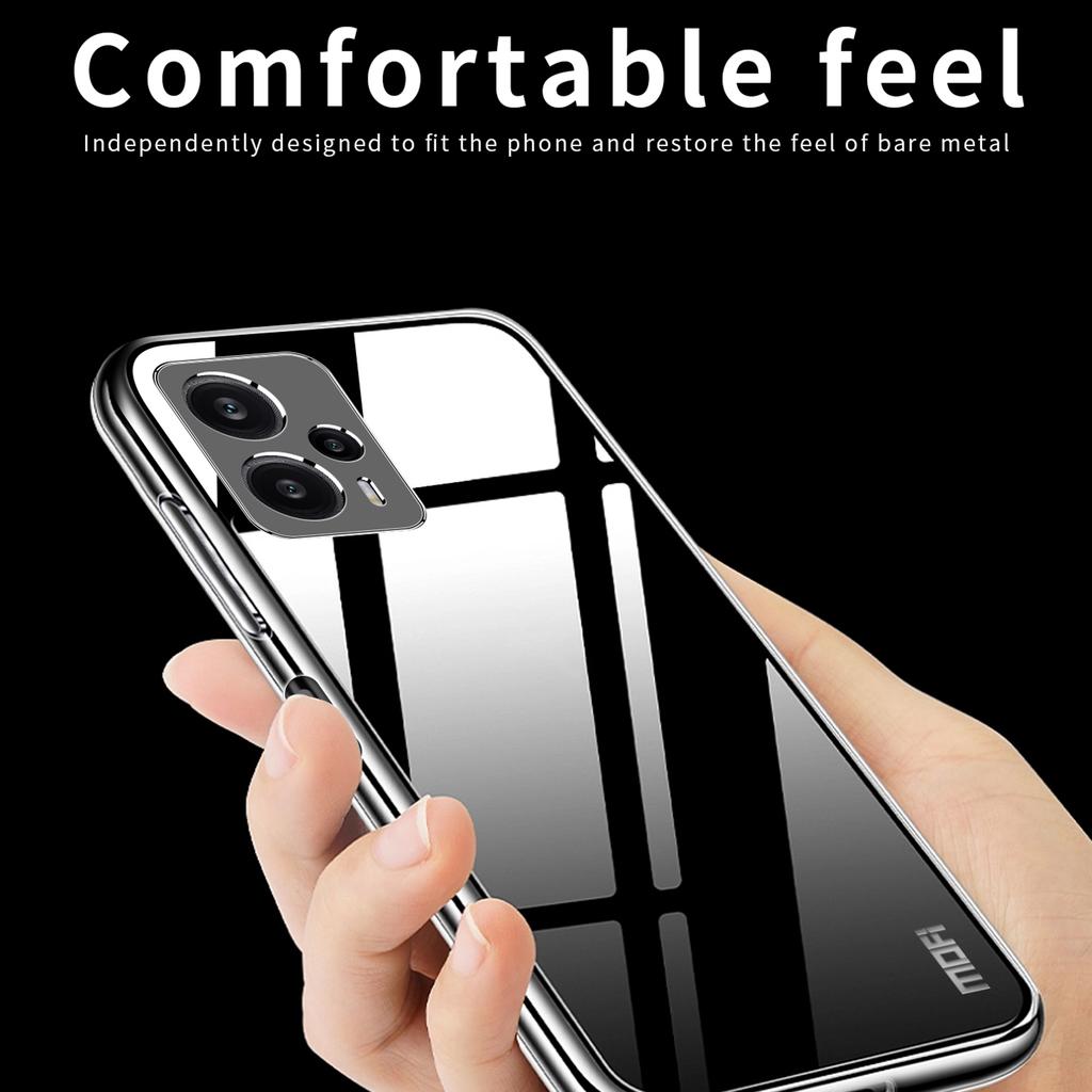 MOFI For Xiaomi Redmi Note 12 Turbo/Poco F5 5G Transparent TPU Protective Case Shockproof Phone Cover