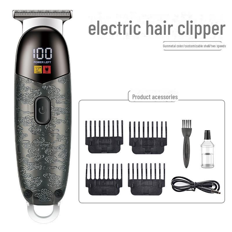 Men's Mini Electric Hair Clipper with Digital Display for Salon-Quality Shaving and Trimming
