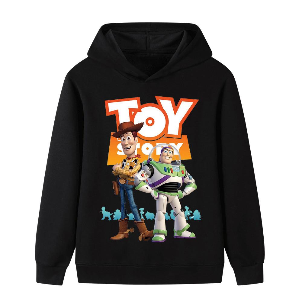 B1459 Kids Boys Girls Woody Buzz Lightyear Printed Long Sleeves Hoodie 100cm чёрный