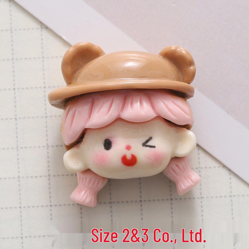 Glossy Cute Girl Resin Accessories for DIY: Phone Case, Hair Clip, Fridge Magnet, Crocs Decor.