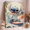 Arte Sem Moldura Tropical Surf com Costura Incrustada de Pérolas | Fundo Lua de Coco, Artesanato de Pérolas Feito à Mão, Ideal para Férias, Divertido, Decoração Fresca para Casa