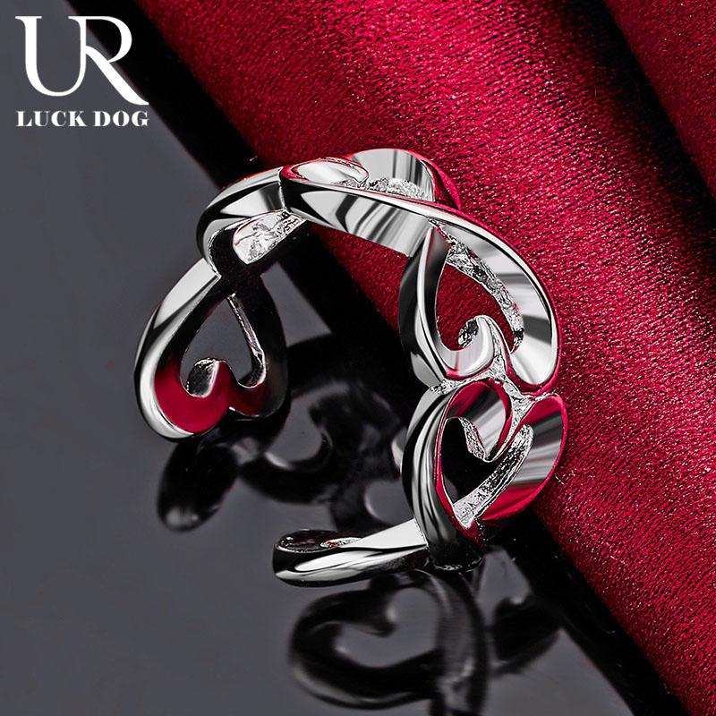 Inel de damă, argint 925, linie dublă, bijuterii de nuntă la modă