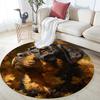 Rottweiler and leaves pattern round rug,Carpet Rug for Living Room Bedroom  Playroom ,Non-slip Floor Mat,Holiday Gifts and Birthday Gifts.