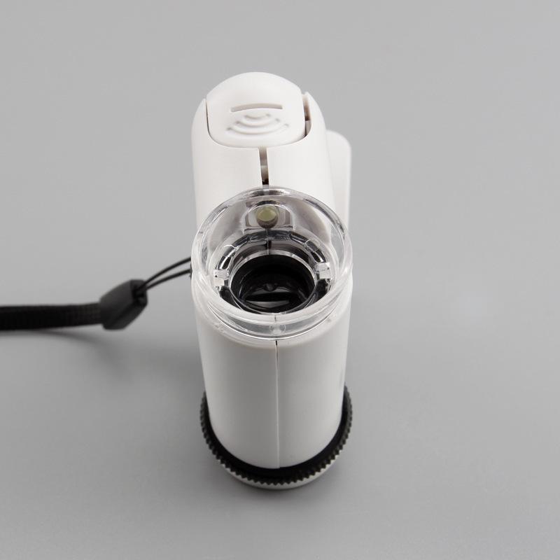 Mini Portable Led Light Microscope with Phone Holder, High Magnification Pocket Sized Microscope
