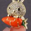 Cute Japanese Style Rabbit Brooch With Sparkling Crystal Accents Stylish Brooch Pin For Scarf Or Clothing Decoration