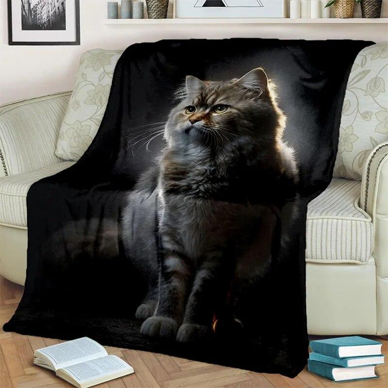 Roztomilá kočka kaliko, kočka Garfield, perská kočka, kreslená deka Ragdoll, měkká deka pro domácí ložnici přikrývka na pohovku pro děti