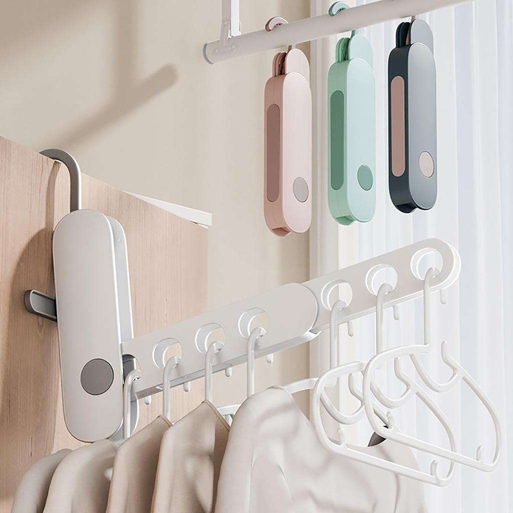 Travel Folding Clothes Hanger 7 Hole Portable Drying Rack for Hotel Business Trip Clothing Organizer