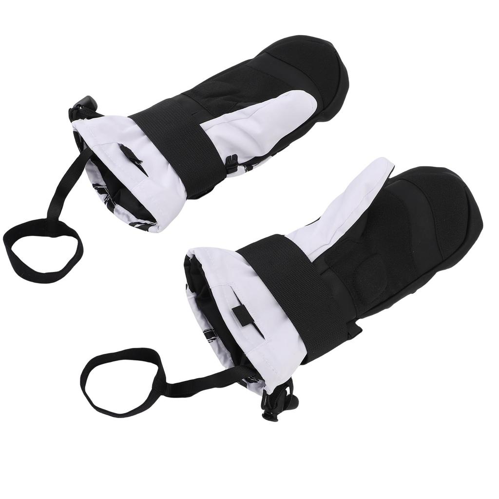 Rękawice narciarskie dla dzieci z ochraniaczami na nadgarstki, wodoodporne, wstrząsoodporne, ciepłe, pluszowe wnętrze, rękawice śnieżne dla dzieci na zimę