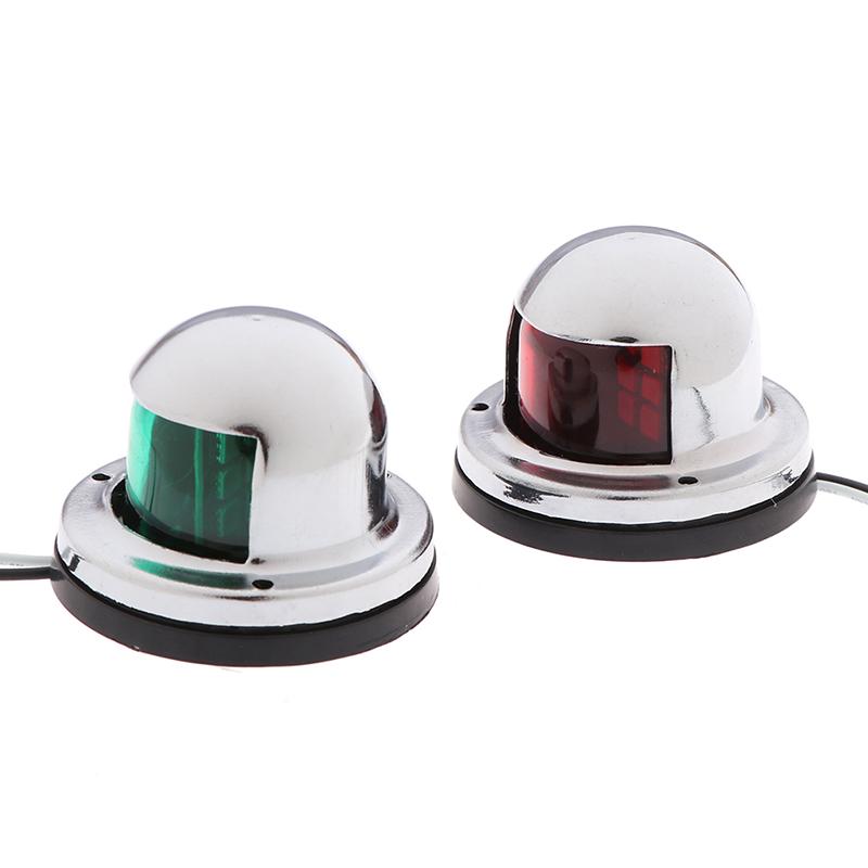 2X Marine Boat Stainless Steel Red&Green Led Navigation Signal Light Lamp Yacht