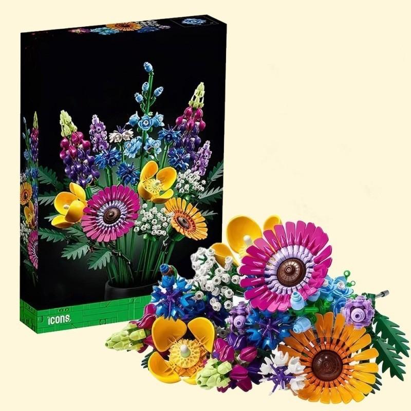 Building Flower Bouquet Block 10313 10314 Abs Plastic Diy Assembly Colorful Toy