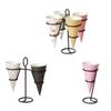 With Base Ice Cream Holder Iron Art Snow Cones Stand Rack Cupcake Cones Stand Rack  Wedding