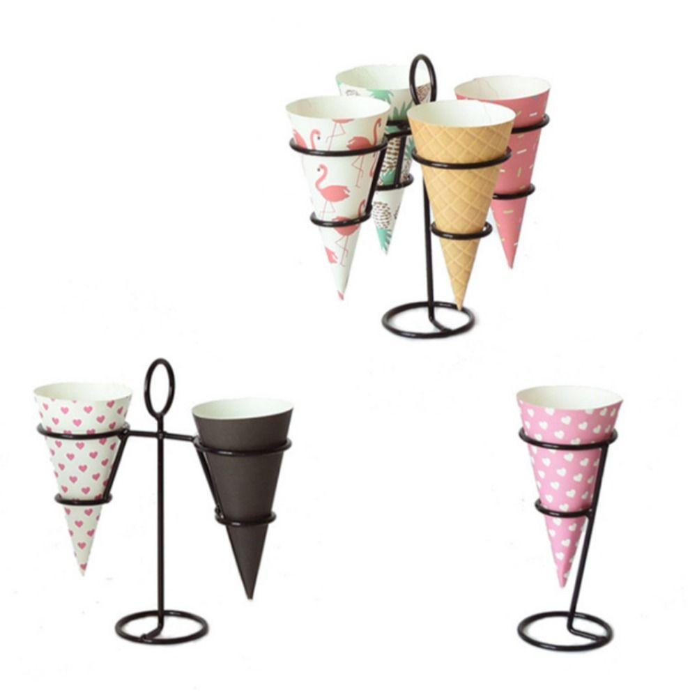 With Base Ice Cream Holder Wear-resistant Snow Cones Stand Rack  Dessert Shop