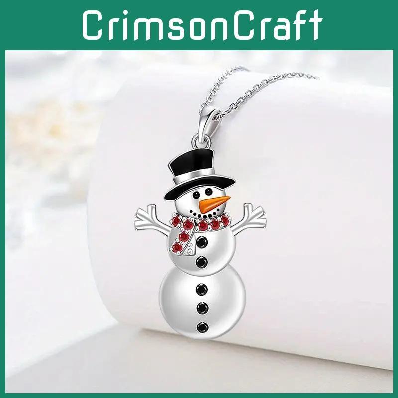 Shaped Cute Doll Christmas Necklace With Rhinestone Alloy Chain For Holiday Wear