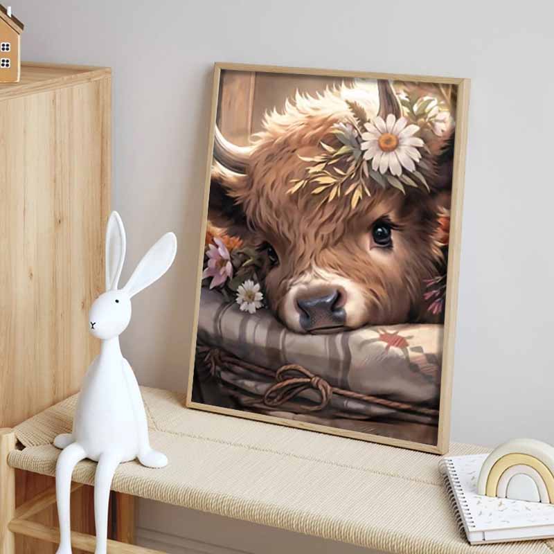 Diamond Painting Art Painting Set, Cow 5D Rhinestone Cross Stitch Painting Decoration, Home Decoration Wall Mural
