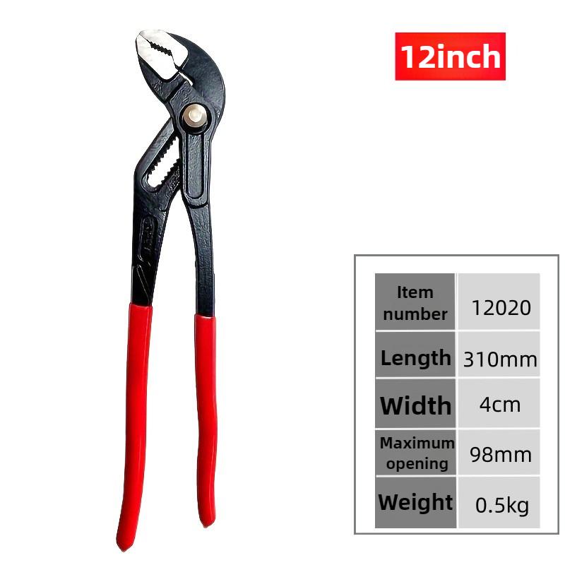 High Quality Quick Adjustable Water Pipe Pliers Household Use Tower Pincer 12inch Multifunctional Soft Grip Water Pump Pliers