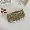 Women's Floral Korean Makeup Bags Cosmetic Bag Organizer Pouch Travel Make Up Toiletry Bag Canvas Beauty Case Pencil Case