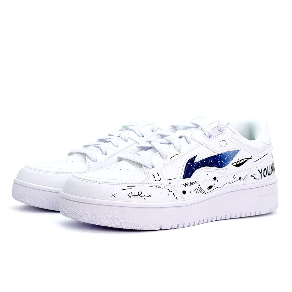 Li Ning Tianji Sky Wander Low top Skateboard Shoes Unisex Blue White New AGCU095-5(Team1745--X)