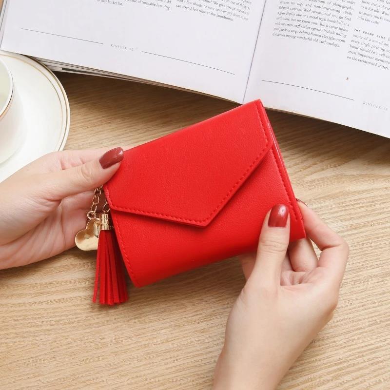 Mini Tassel Wallet Women Fashion Purse Female Short Mini WalletsStudents Lovely Purse Female Small Wallet for Women