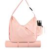 Dry Wet Separation Yoga Shoulder Bag for Women Including Shoe Compartment Ergonomic Strap Polyester Texture Outdoor Use
