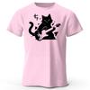 New Rock Cat Creative Printed Cotton Short Sleeve Summer Mens Loose Large Comfortable Sports Tshirt Fashion Casual Top