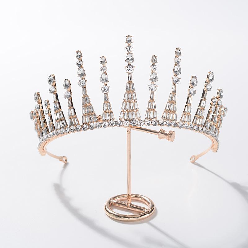 New style crown bridal tiara luxurious and elegant shiny rhinestone crown wedding dress accessories for women
