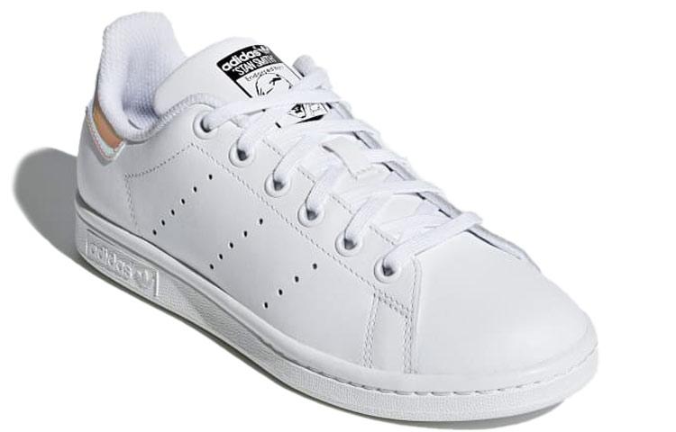 adidas Oryginalne Stan Smith J Antypoślizgowe, Odporne na ścieranie, Oddychające Niskie Buty do skateboardingu dla dzieci Białe AQ6272