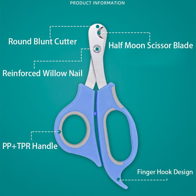 Stainless Steel Blade Dog Cat Pets Nail Clippers PP+TPR Comfort Handle Household Nailclippers Supplies for Professionals