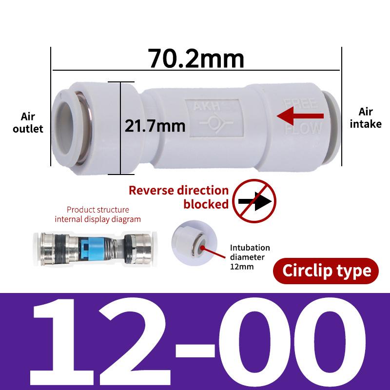 SMC Type Quick Connect Check Valve AKH04 06 08 10 12 16 00 One Way Air Flow Stop for Pneumatic Networks