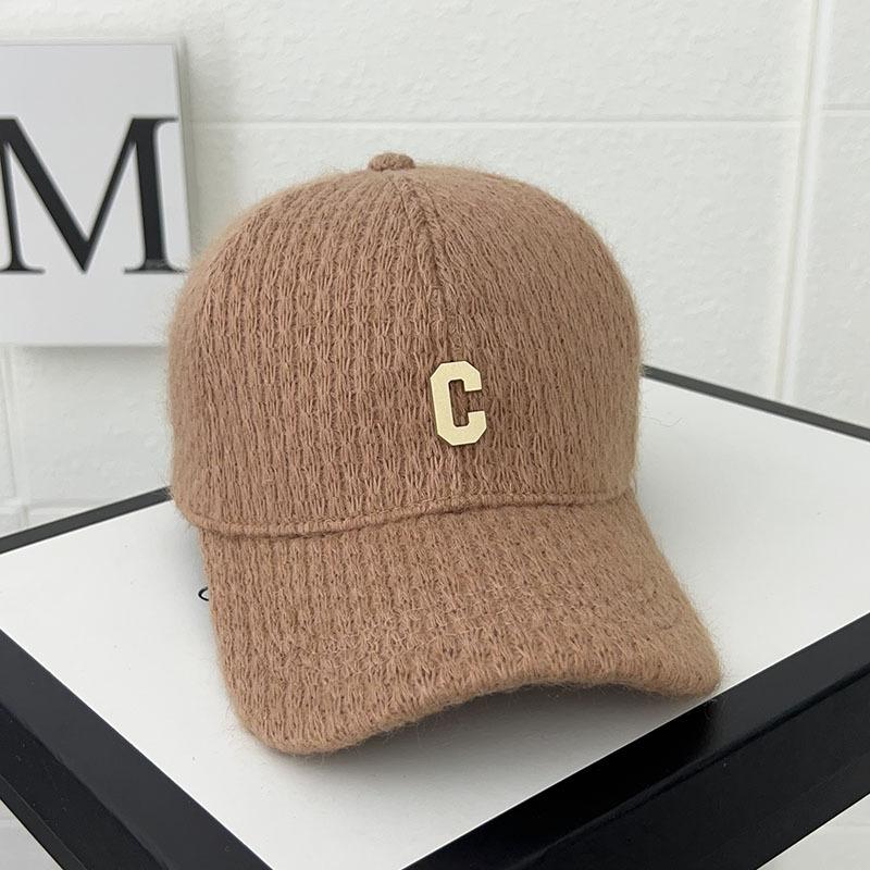 Women's Hats Baseball Caps  Autumn and Winter Thickened Warm Wool Hats Korean C Shaped Fashion and Versatile Niche Baseball Hats
