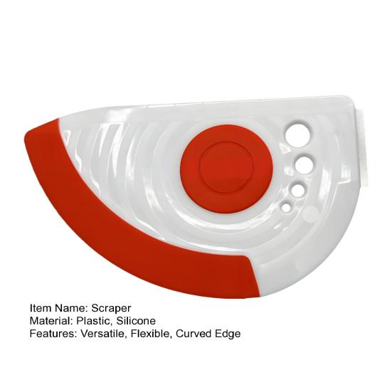 5-in-1 Flexible Silicone Bowl Scraper Dough Cutter And Herb Stripper Kitchen Baking Tool with Measurement Marks