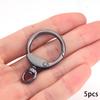 5pcs Round Keychain Clips Snap Hooks Spring Gate O Rings Buckles DIY Accessory Buckle