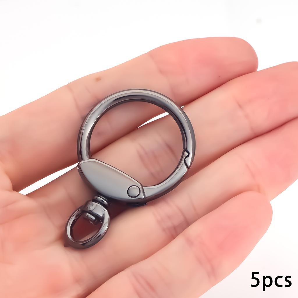 5pcs Round Keychain Clips Snap Hooks Spring Gate O Rings Buckles DIY Accessory Buckle