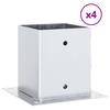 vidaXL Pfostenträger Quadratisch 4Stk. Silber 121x121mm Stahl Verzinkt