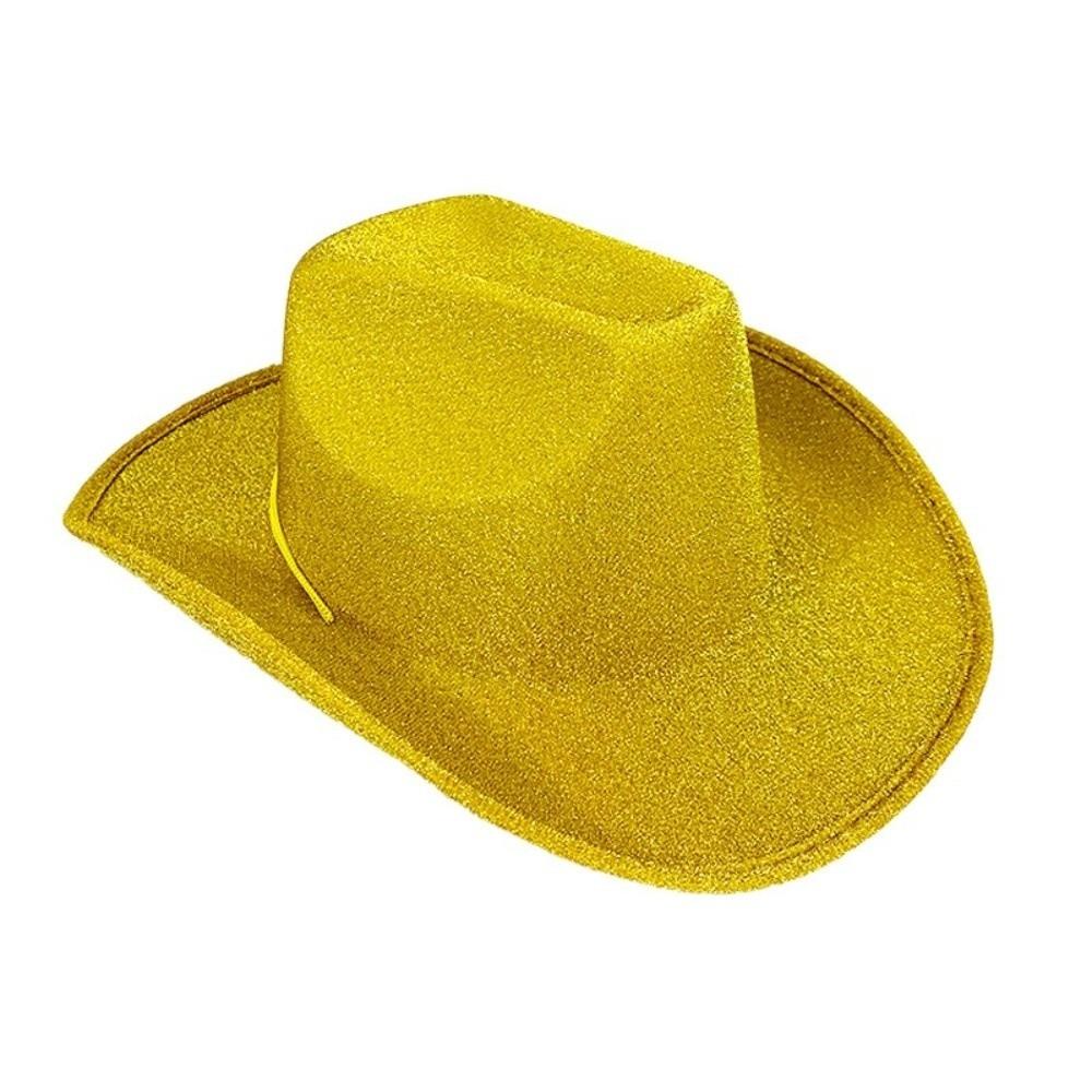 Glitter Pink Western Cowboy Hat Solid Color Cowgirl Hat Fashion Bowler Hat Show