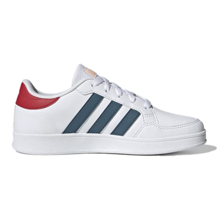 Adidas Neo Breaknet K Synthetic Leather Slip Resistant Durable Low Top Kids Skate Shoes Kids Sneakers White Blue Red GZ7640