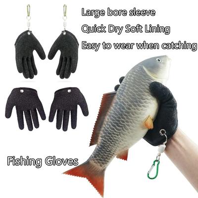 Angelhandschuhe, Vollfinger, rutschfest, langlebig, schnittfest, für die Arbeit, Fischer, schützt die Hand, Fische greifen, Karpfen, Latex, Jagdhandschuhe