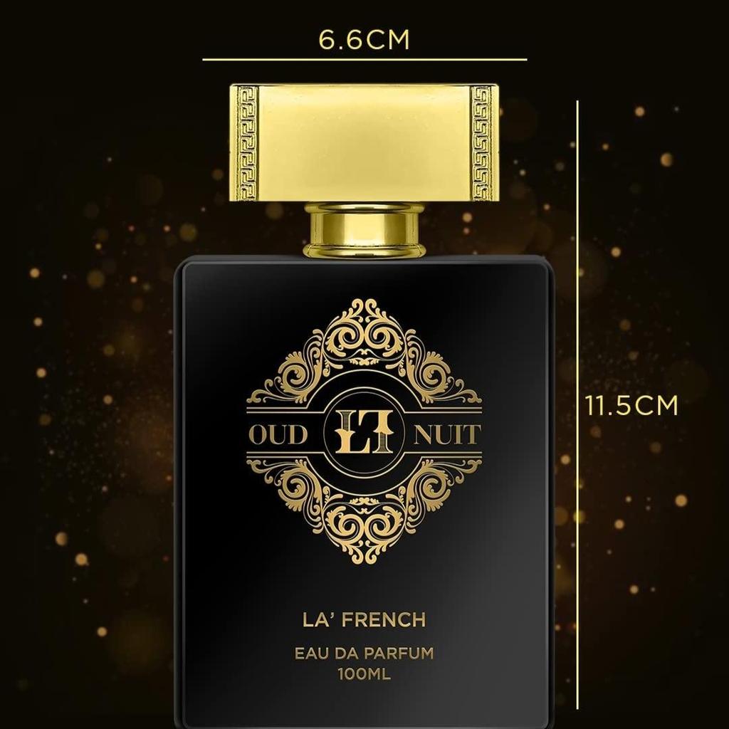 La French Oud Nuit Perfume for Men 100ml Eau De Parfum | Long Lasting | Premium Oud Fragrance Scent | Specially Crafted Luxury Oud Perfume