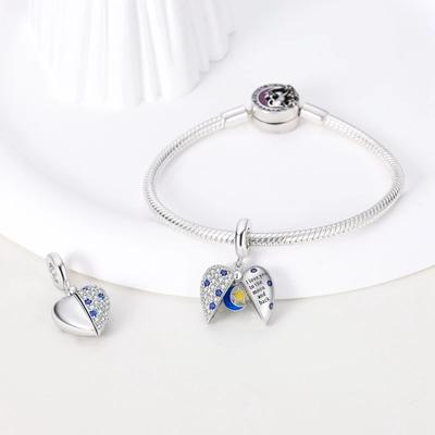 Charms Coppershining Moon Stars Heart-Shaped Beads Fit Charms Plataoriginal Bracelet Beads Women Jewellery Making