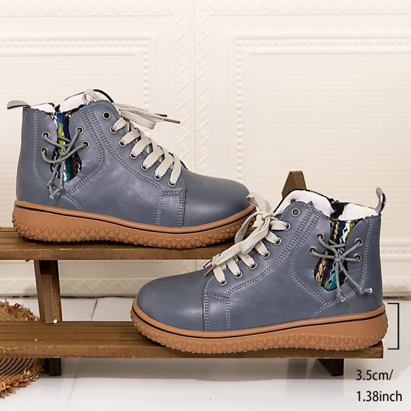 Large size tall snow boots for women, new lace-up outer cotton shoes for autumn and winter women