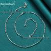 West Lake Beauty Sterling Silver 4mm Three-to-One Ratio Necklace - Exquisite Women's Fashion Jewelry
