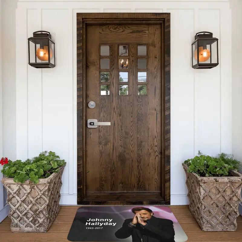 Rock Johnny Hallyday Door Floor Bath Kitchen Mat Anti-Slip French Singer Music Doormat Living Room Entrance Rug Carpet Footpad