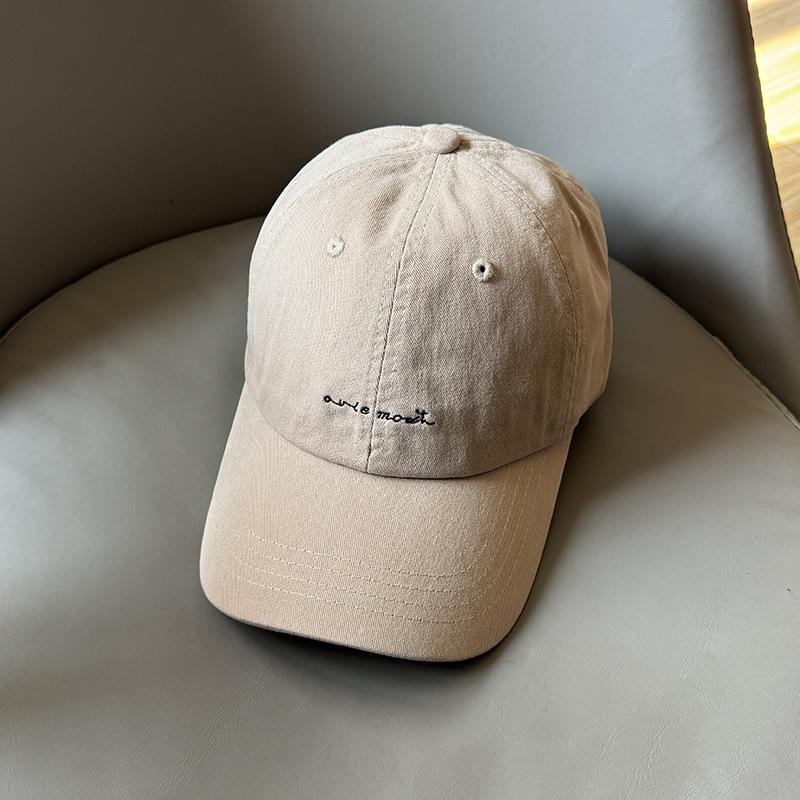 American New Letter Soft Top Embroidered Baseball Cap Showing Off The Face of Women with Casual and Versatile Sun Protection Cap Trendy Men