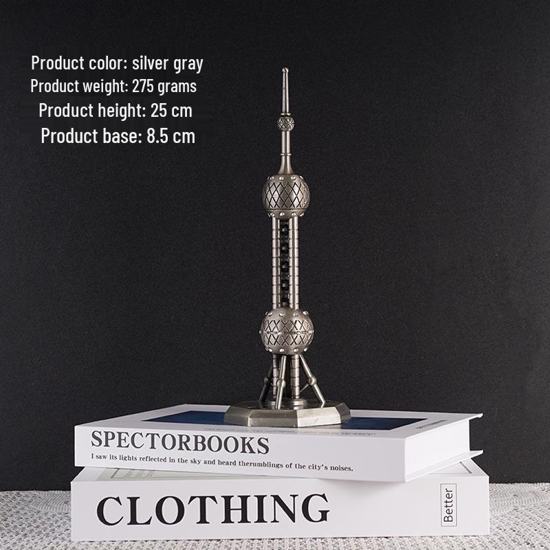 Shanghai Oriental Pearl Tower Metal Craft Home Decoration 13 cm