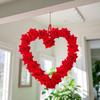 Valentine'S Day Love Red Rose Wreath Door Hanging Couple Party Decoration Rattan Pendant Wedding Scene Decoration