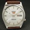 SEIKO 5 AUTOMATIC VINTAGE JAPAN 7009A MENS SILVER COLOR DIAL WATCH a701348-5 R206a-a701348