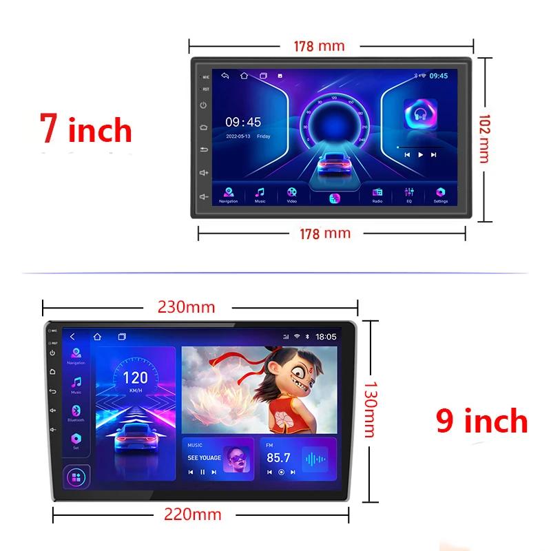 Car Radio 2 Din Android 12 Auto Carplay Universal 7" 9" Multimedia Player for Nissan Honda Toyota Lada Volkswagen Hyundai