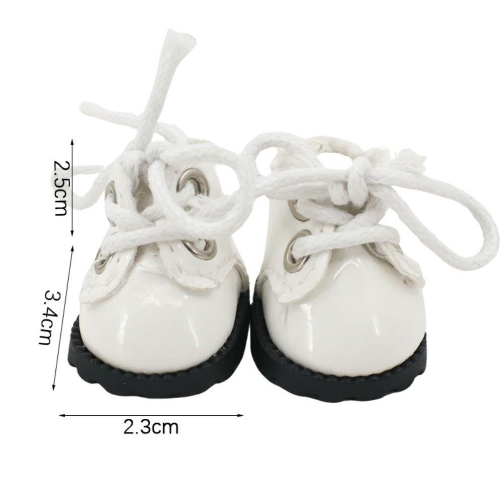 New 3.4CM Size Doll Leather Shoes Cute Design Leather Material Doll Clothes 17cm Size Miniature Shoes For Doll Shoes Doll Toys