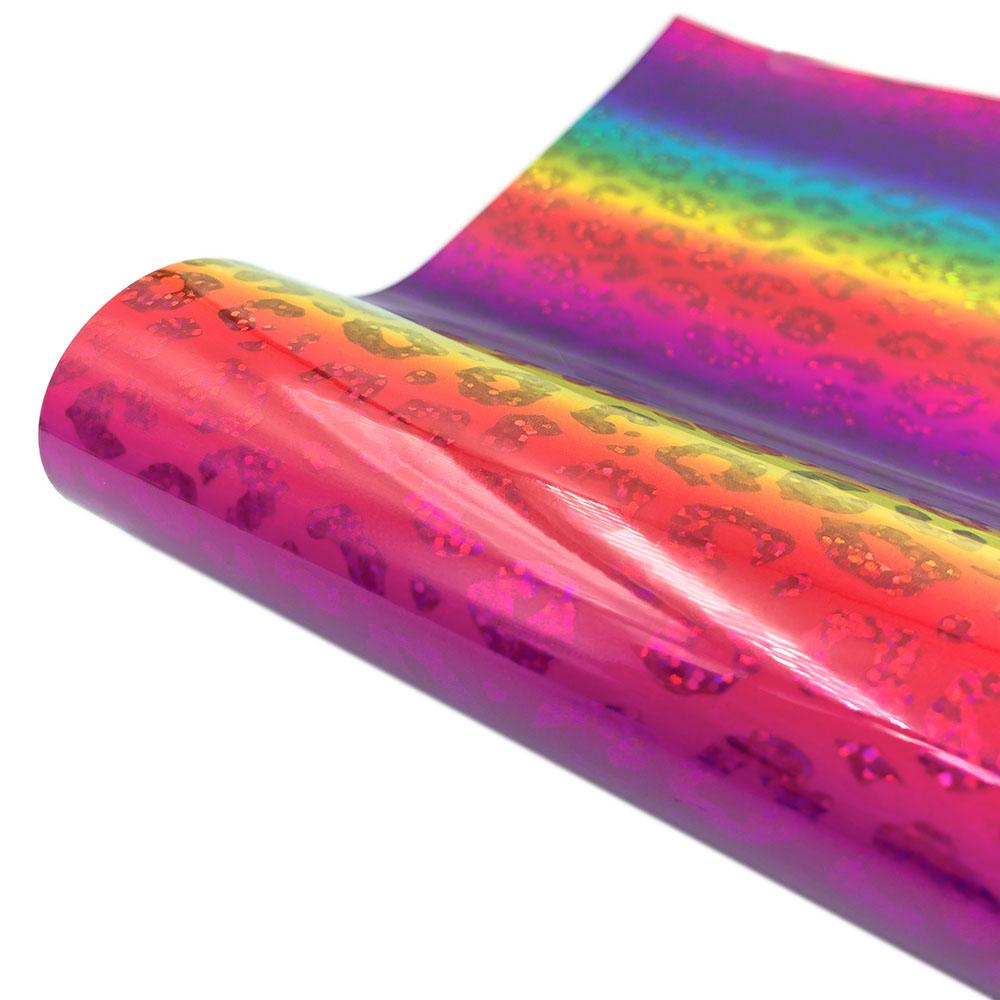 Adhesive Vinyl Holographic Rainbow Leopard Mermaid Permanent Craft Vinyl for cut Silhouette Cameo Decal Signs Stickers DIY