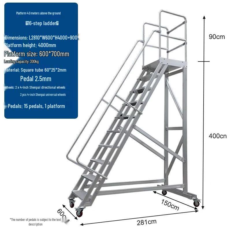 Aluminum Alloy Multi-purpose Mobile Platform Ladder